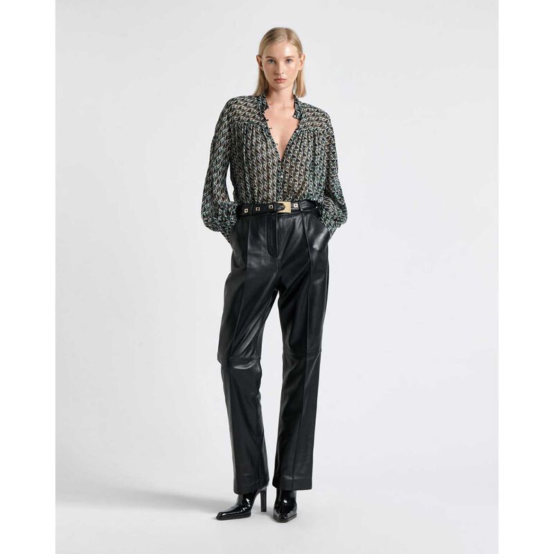 Cue Mod Geo Long Sleeve Blouse image number 2